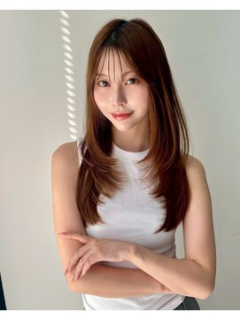 ユーフォリア 銀座本店(Euphoria) シースルーバング ロングヘア 透け感ブラウン