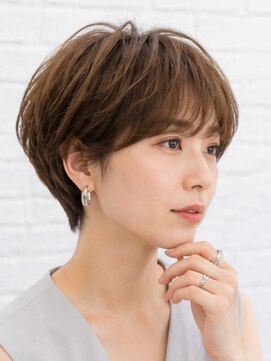 デュッカダブリュー(Duka W) 丸みマッシュショート×キャメルブラウン
