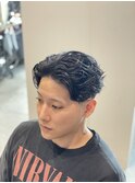 ラルフカール リバースセンターパート メンズパーマ フェード