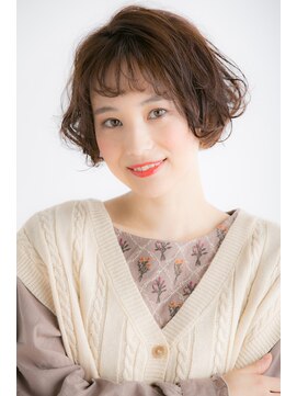 ビス ヘア アンド ビューティー 西新井店(Vis Hair＆Beauty) 20代30代ひし形シルエット無造作カールショートボブ×ブランジュ