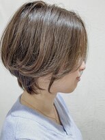 ジェービーヘア 稲毛(jb hair) 丸みボブカーキグレージュフェザーバング