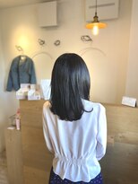 ハッコ(hacco) 艶髪ロング/アッシュブラック/ストレート/内巻き