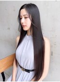 ロングストレート_グレーベージュレイヤーロング_39543