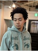 ダークアッシュアッシュブラックカルマパーマベリーショート