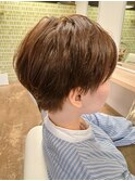 ショート、カット、ブラウンカラー、透明感カラー、艶カラー
