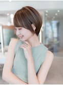 大人かわいい前髪セシルカットココアブラウンフリンジウェーブ
