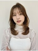 内巻きレイヤーワンカールレイヤーハイレイヤーぱっつん前髪