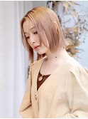 ハイトーンカラー/顔回りレイヤー/切りっぱなしボブ/FIEL東戸塚
