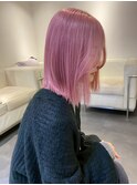 14271ブリーチ＆ダブルカラーハイトーンラベンダーピンクボブ
