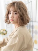 綾瀬/髪質改善/ハイトーンカラー☆大人ウェーブミディアムb