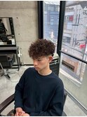 スペインカールパーマ/メンズ/刈り上げ/眉毛/ツイスト