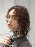 メンズロングメンズミディアムメンズボブ緩めスパイラルパーマ