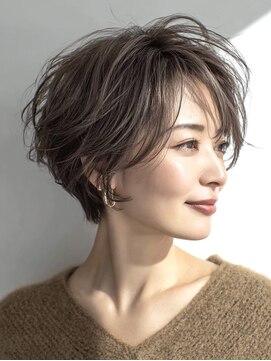 ハーツ(Heart's) 大人ショートレイヤー白髪ぼかし脱白髪染め40代50代60代原宿