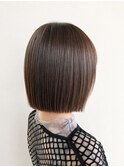 春カラー◎ぱつっとボブ×アッシュグレージュ透明感20代