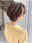 ミディアムショート”レイヤーカット*髪質改善*透明感ベージュ