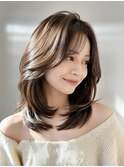 【ethica_南船場】ミディアム大人レイヤー×マロンブラウン
