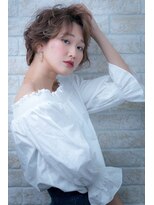 ヘアーアートシフォン 川口東口店(hair art chiffon)&nbsp;ジグザグバング＆３Dカラーのモードなノットヘアミニマムボブ