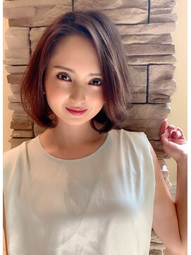 レウナ 外苑前(Reuna) 大人可愛いボブスタイル ワンカール 30代40代50代