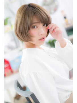 ヘアアンドビューティー ミック(Hair & Beauty miq) 女の子オーラ☆カーキベージュ前下がり切りっぱなしロブa