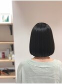 艶ボブ【カラー+縮毛矯正同日施術】