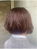 ☆ふんわり前下がりボブ＊オーガニックカラーオレンジブラウン☆