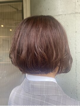 フレア 心 武庫之荘(flare) ☆ふんわり前下がりボブ*オーガニックカラーオレンジブラウン☆