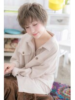 ミック ヘアアンドビューティー 大山店(miq  Hair&Beauty)&nbsp;個性的ホワイティアッシュ外国人風無造作くせ毛ショートc1