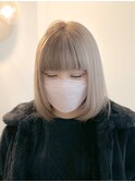 ミルクティーベージュとブラウンのボブ/イルミナカラー/kuroda