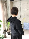 首が綺麗に見える　ミニボブ　ショートボブ　切りっぱなし　岐阜