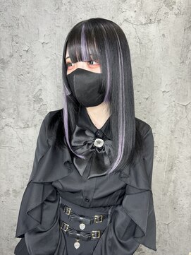 ルーツアイリー 心斎橋(ROOTS IRIE) シールエクステ髪質改善黒髪ストレート大人ボブラベンダー