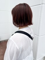 ユウヘアー 千代田橋店(U Hair)&nbsp;レイヤーボブ×オレンジ