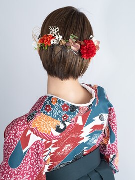 ヘアーサロン ラフリジー(Loufreasy) ショートヘアー/ショートボブ卒業式袴タイトダウンヘアアレンジ