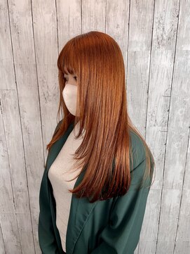 ビューティドレッセヤマノ 池袋パルコ(Beauty Dresse YAMANO) 【ダブルカラー】【レイヤーカット】【ハイトーン】【オレンジ】