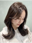 (韓国風/くびれヘア/縮毛矯正/前髪/韓国レイヤー/小顔)