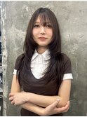 ハイライトカラーミルクティーベージュレイヤーカット