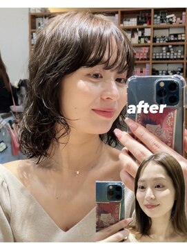 ノラ ヘアーサロン(NORA HAIR SALON) ナチュラル小顔前髪あり後れ毛サイドバング結べるボブくびれヘア