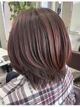 ブレスバイファースト 富谷店(Breath by first) くびれワインレッドボブ