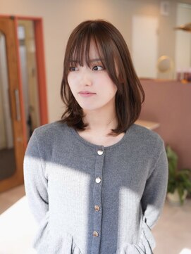 カルパ(calpa) 長め前髪×鎖骨ミディアムレイヤー×ベージュブラウン