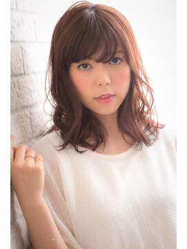 エルデ ナインズ ヘアー スタンド 川口店(elde 9's HAIR STAND) 21モーブカラーのワイドバングで大人かわいいくびれミディ 川口