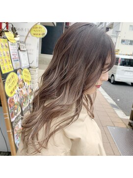 ヘアーズルーム 風(Hair's room fuu) バレイヤージュ×ミルクティーカラー