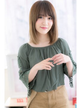 ミック 日暮里店(miq) 前下がり×グラデカラーの小顔ミディb