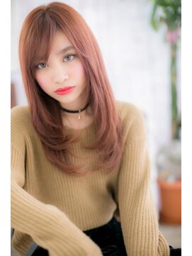 ミック ヘアアンドビューティー 大山店(miq Hair&Beauty) ピンクベージュでツヤ髪フェミニンストレートレイヤーc1