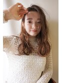 アンニュイウェーブ　小顔カット　フォギーベージュ