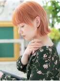 オレンジブラウン韓国風小顔外ハネボブディa志木10代20代30代
