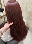 ブリーチなしダブルカラーでつくるチェリーレッド