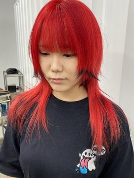 ココ 原宿(KOKO) □#裾カラー#レイヤーカット#ウルフ#エンドカラー#赤