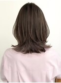 ハイライトバレイヤージュダブルカラーボブカット30代40代      