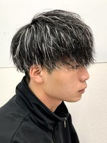 メッシュハイライトスパイラルパーマツイストパーマツーブロック