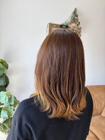 エルフゥ(Elle fou)&nbsp;オレンジ裾カラー　ブリーチ