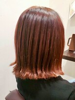 トゥルートラスト アン 下石田店(True Trust un)&nbsp;ツヤ髪アプリコットオレンジブラウン暖色系カラー外ハネボブ